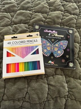 Butterflies & Flowers Adult Coloring Book - Multicolor Butterfly Cover